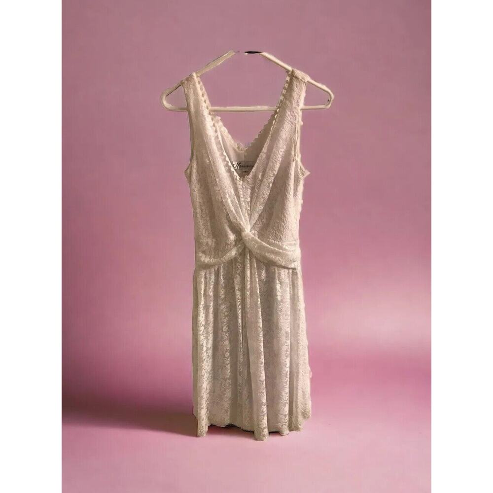 NWT Dressbarn Lace Dress Size 8 White Sleeveless V‎ neck Summer Spring Easter